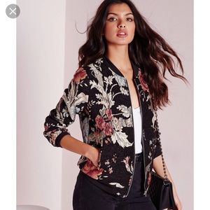 Missguided Embroidered Bomber Jacket Size 10